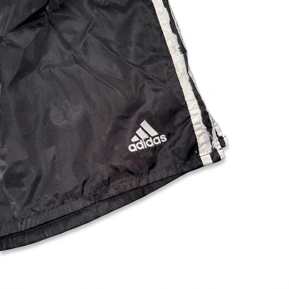Adidas 90s Rare Satin Soccer Shorts Lisbon Silky Nylon Black White Medium - Picture 8 of 9